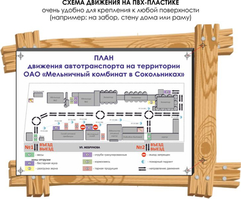 Схема движения (тип c, 1х1 метр, пластик) - Охрана труда на строительных площадках - Схемы движения - Магазин охраны труда и техники безопасности stroiplakat.ru